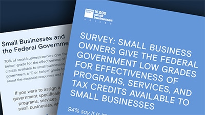 Survey: Small Business Owners Give the Federal Government Low Grades for Effectiveness of Programs, Services, and Tax Credits Available to Small Businesses