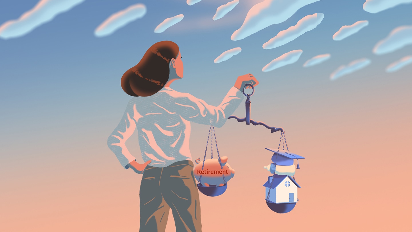 Retirement balancing illustration