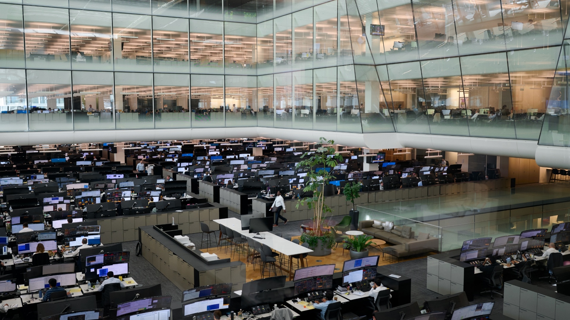 Photo of a trading floor at Goldman Sachs