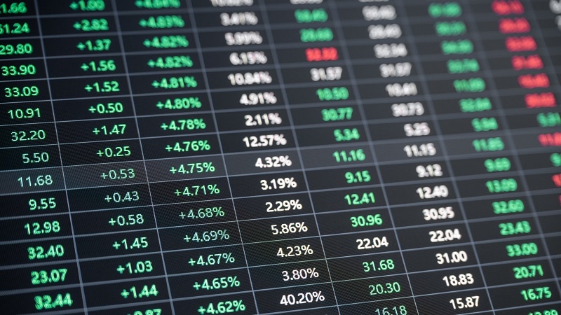 Stock market bid and offer prices in Hong Kong.