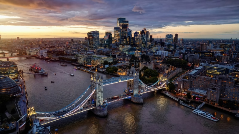View of the Thames and City of London