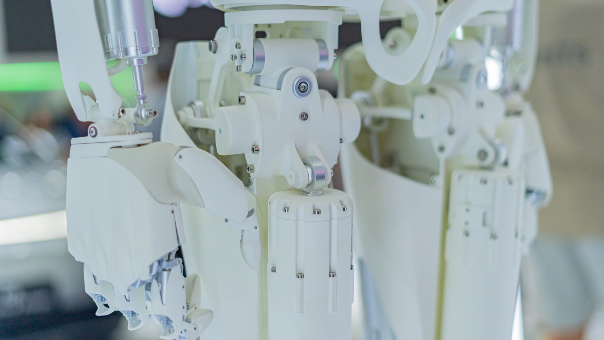 Photo of the midsection of a humanoid robot and its components.