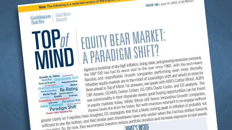 Equity Bear Market: A Paradigm Shift?