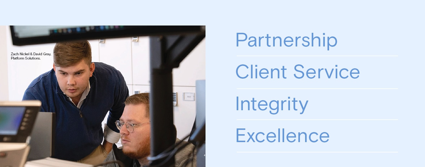 Partnership, Client Service, Integrity, Excellence. Jasmine, Engineering Luke, Engineering, Salt Lake City