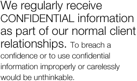 Principle No. 12: Confidential